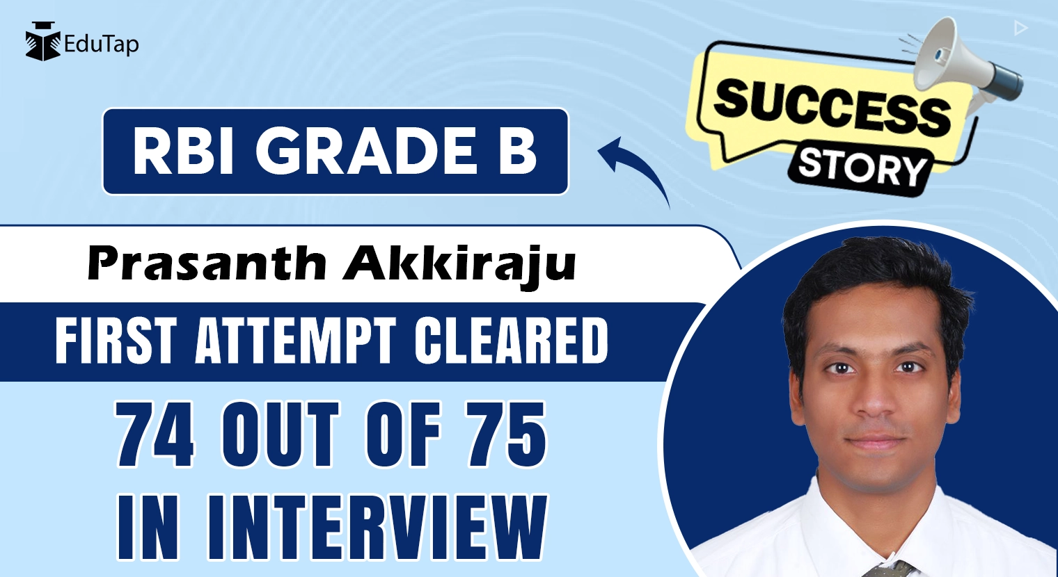 RBI Grade B Success Story - Prasanth Akkiraju